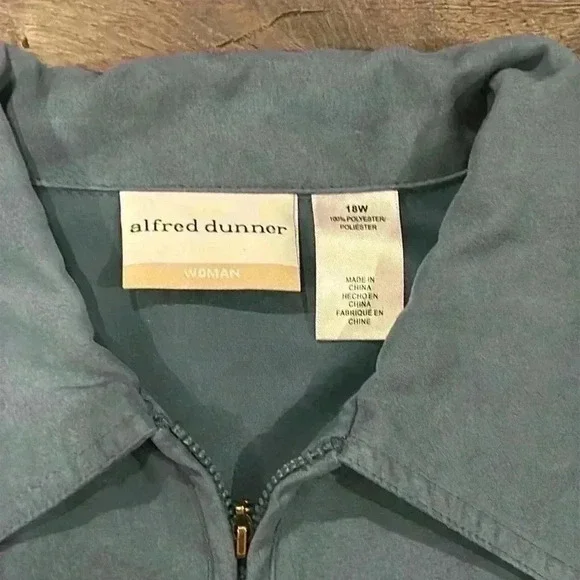 Alfred Dunner Women’s Blue Zip-Front Jacket - Size 18W - Picture 2 of 4